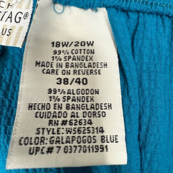 White Stag Womens Plus Size 18W/20W Blue Stretch Capri Pants Drawstring Waist - Picture 4 of 11